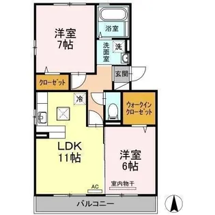 カーサ フェリーチェ【103号室】の間取り
