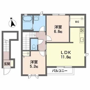 アルカンシエルA B C棟【B202号室】の間取り