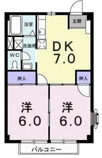 メゾンホワイト【201号室】の間取り