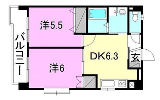 2DKの間取り画像