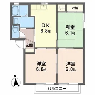 メゾン志津川【B102号室】の間取り