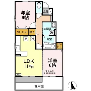 ルーチェ デルソーレ【105号室】の間取り