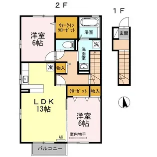 ルーチェ デルソーレ【205号室】の間取り