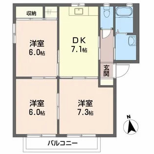 バリュージュ生石【B201号室】の間取り