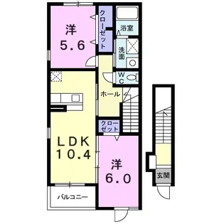 ブリーゼ【201号室】の間取り