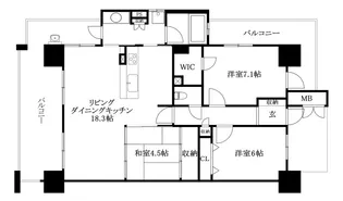 アルファステイツ道後【1301号室】の間取り
