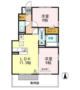 エイトサザンコート【B101号室】の間取り