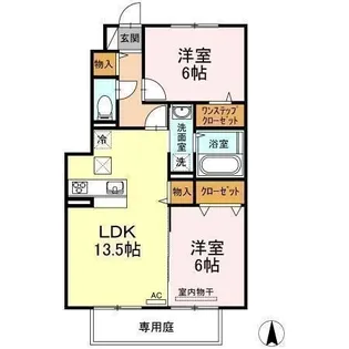 エイトサザンコート【B105号室】の間取り