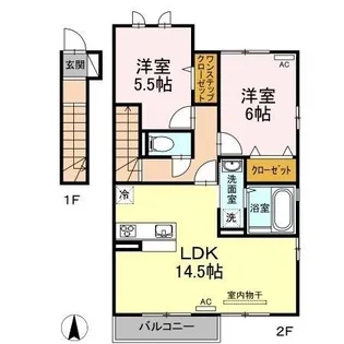 エイトサザンコート【B201号室】の間取り