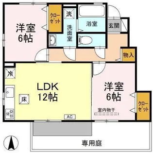グランドソレイユ悠【B102号室】の間取り