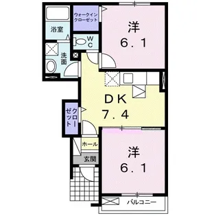 エスポワール南斎院【105号室】の間取り