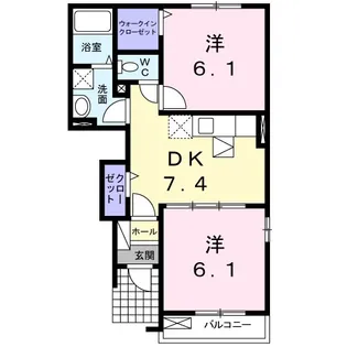 エスポワール南斎院【106号室】の間取り