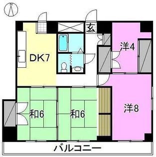 レジデンス勝山【705号室】の間取り
