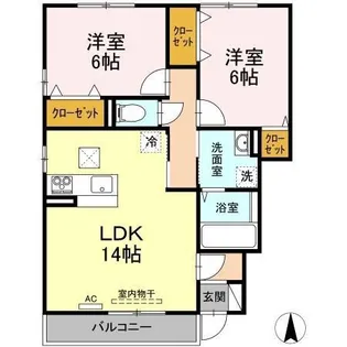 ウェスティ一色A・B・C棟【B101号室】の間取り