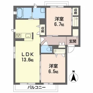 グリーンコート上市【A301号室】の間取り
