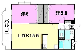 イーストヴィラ石井B棟【203号室】の間取り
