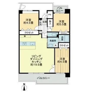 労住協千舟町ハイツ【605号室】の間取り