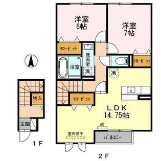 DOG WOOD ROCO【202号室】の間取り