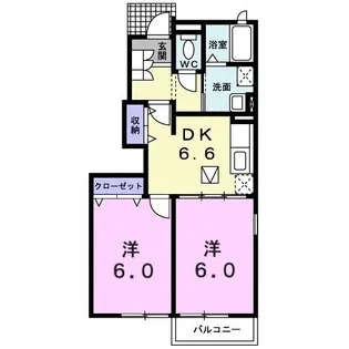 ヴィラ有ノ木【101号室】の間取り