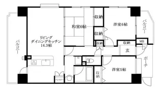 ダイアパレス松山駅西【401号室】の間取り