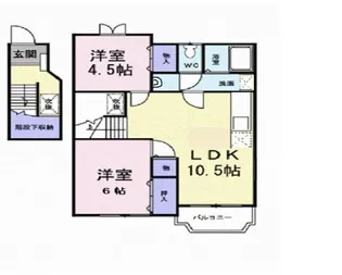 ラルジュ余戸 A B C【A202号室】の間取り