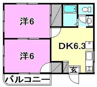 グレース立花【401号室】の間取り