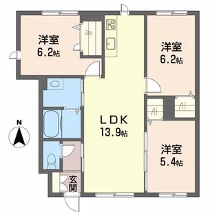 ユキコート斎院【101号室】の間取り
