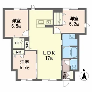 ユキコート斎院【102号室】の間取り