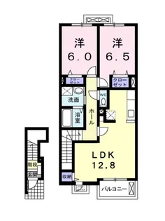 マンダリン フルール1・2【A202号室】の間取り