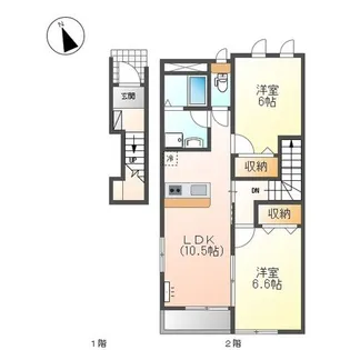 まほろば【203号室】の間取り