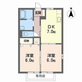 ピースフル【101号室】の間取り