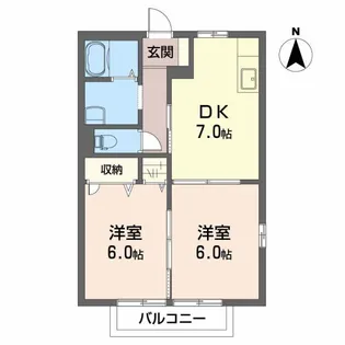 ピースフル【102号室】の間取り