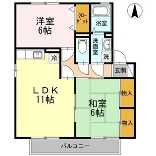セジュール石井 A棟【A202号室】の間取り