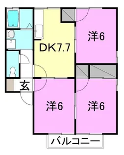 カーサマリエールC棟【202号室】の間取り