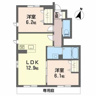 ショーンはなみずき【B102号室】の間取り