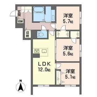 レジュ ノワール【105号室】の間取り