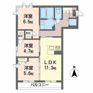 レジュ ノワール【201号室】の間取り