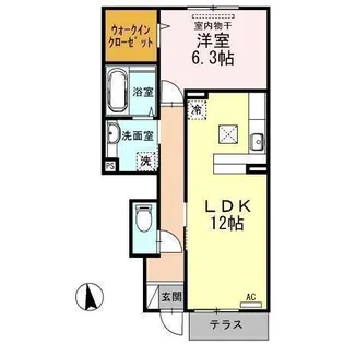 サンハイム中央公園【102号室】の間取り