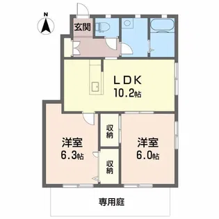グランコート久万ノ台【K-1号室】の間取り
