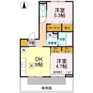 2DKの間取り画像