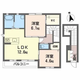 シャーメゾンMEDIUS【B-202号室】の間取り