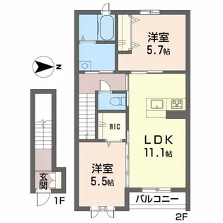 フェリシードひめばら【A202号室】の間取り