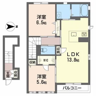 クオーレ清住【202号室】の間取り
