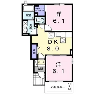 プルマージュA R【105号室】の間取り
