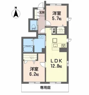 ブルンはなみずき【101号室】の間取り