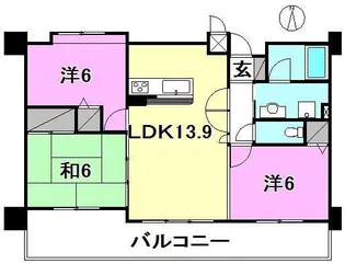 ダイアパレス若草町弐番館【1102号室】の間取り