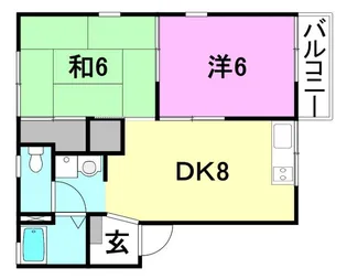 カーサ ドミンゴ【201号室】の間取り