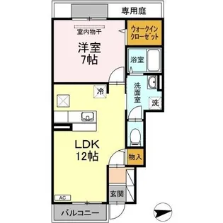 クローヌ ド フルール【106号室】の間取り