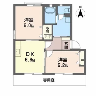バリュージュ中村【102号室】の間取り