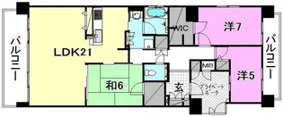 クレアホームズ松山三番町【1201号室】の間取り